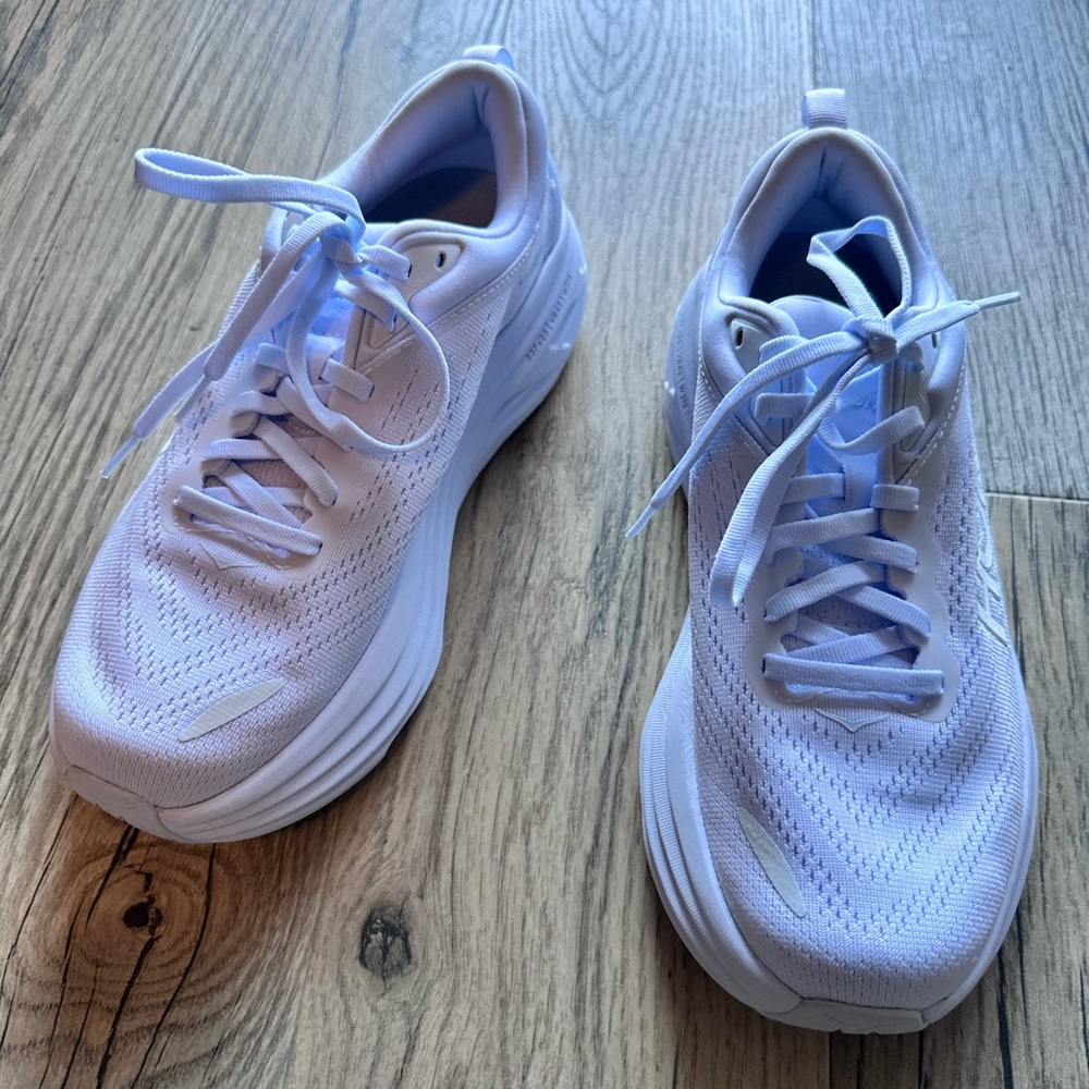 Hoka Bondi 8 Lightweight White Running Sneakers 7.5 D